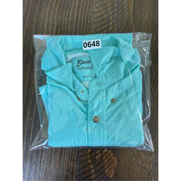 Bimini Bay Vented Fishing Shirt Men S Aqua Blue Short Sleeve Outdoor Quick‎ Dry - Picture 8 of 8